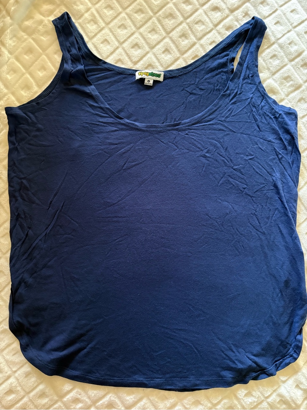 Tipsy Elves Women's Navy Scoop Neck Tank Top